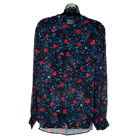 THE KOOPLES Womens Poison Roses Floral-Print Shirt Blouse Size Large ($268) - Picture 4 of 9